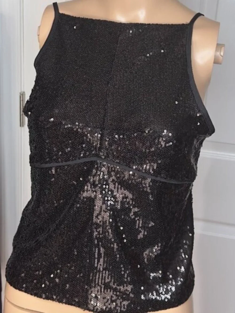 Free People Black James Sequin Halter Top Size S/P – Party / Clubwear
